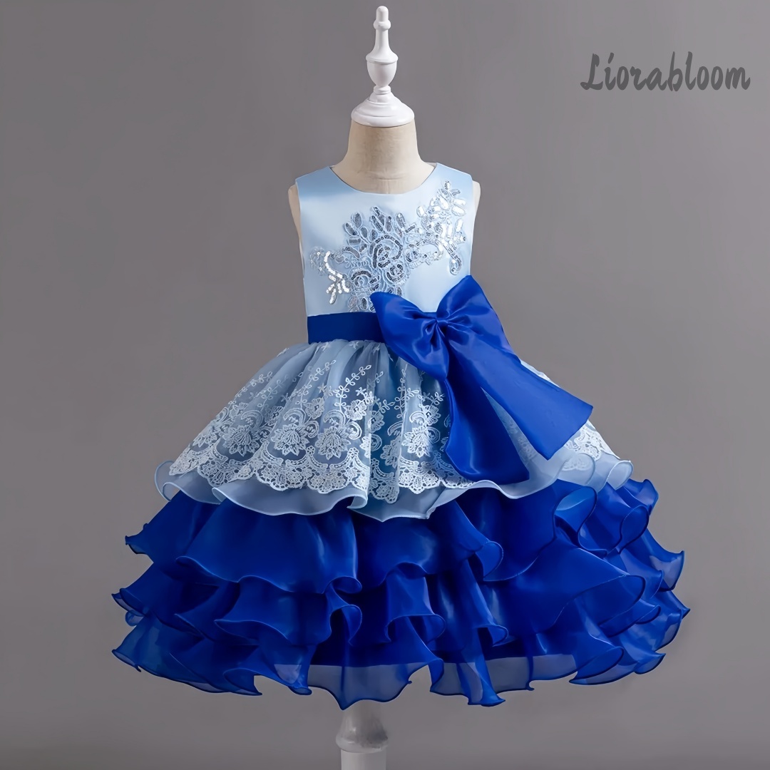 Women'S Formal Wear For Girls - Girls' Dress With Large Bow Sleeveless