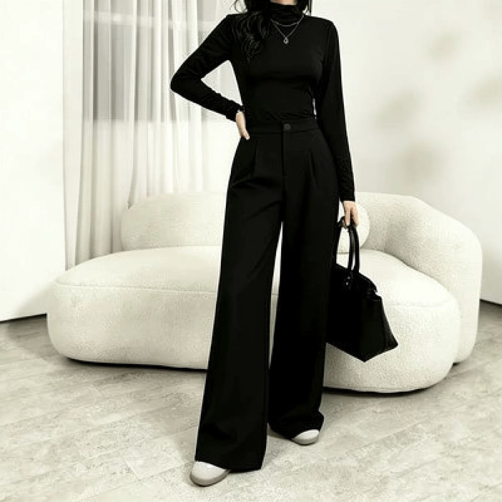 Women Formal Wear Tailor - Women Wide Leg Suit Pants High