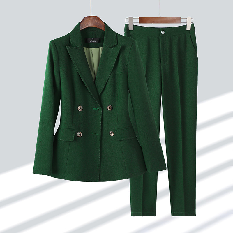 Women'S Green Formal Wear - Fashion Ladies Pant Suit Formal Women