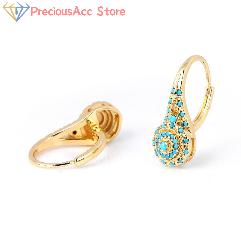 Turquoise Earrings Ethnic Styl - Women Formal Wear Ethnic review and price