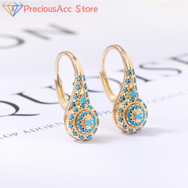 Turquoise Earrings Ethnic Styl - Women Formal Wear Ethnic review and price