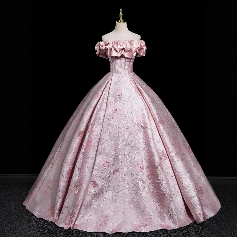 Elegant Pink Off-the-Shoulder  - Victorian Women'S Formal Wear review and price