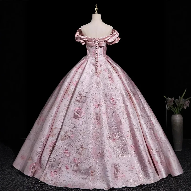 Elegant Pink Off-the-Shoulder  - Victorian Women'S Formal Wear review and price