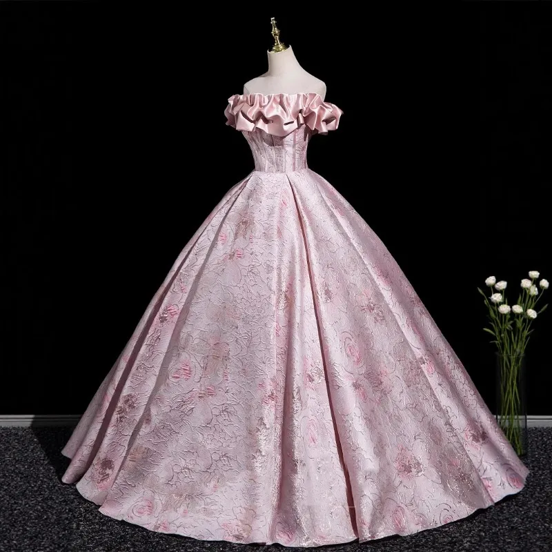 Elegant Pink Off-the-Shoulder  - Victorian Women'S Formal Wear review and price
