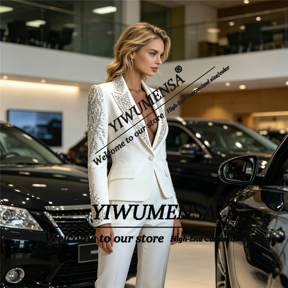 Luxury Women Suits 2 Pieces Se - Blazer Set Women Formal review and price