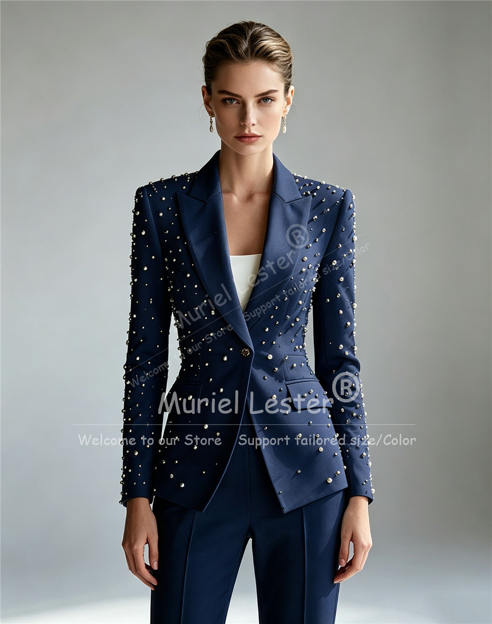 Elegant Pearls Beading Suits W - Blazer Set Women Formal review and price
