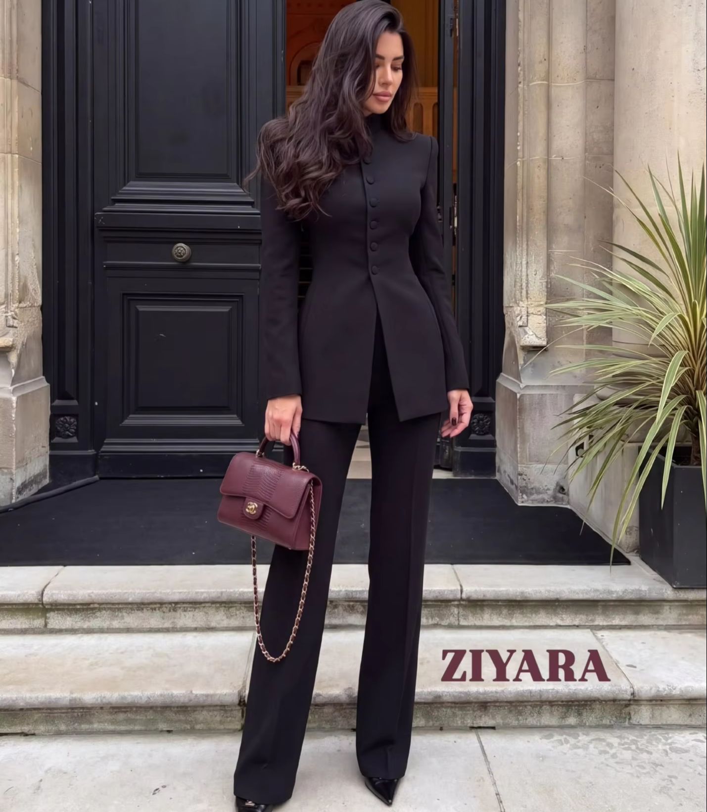 Women 2 Piece Suit Mandarin Co - Blazer Set Women Formal review and price