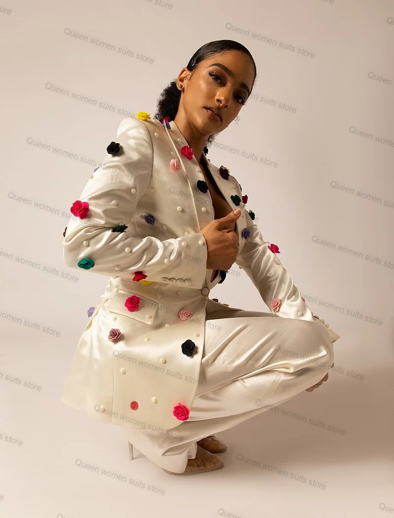 Off White Satin Women Suit Set - Women'S Formal Jackets To Wear With Dresses review and price