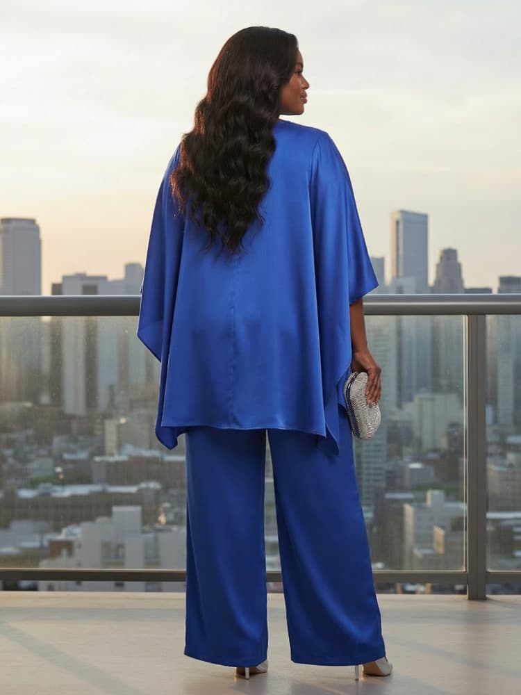Plus Size Round Neck Cape Slee - Female Formal Wear review and price