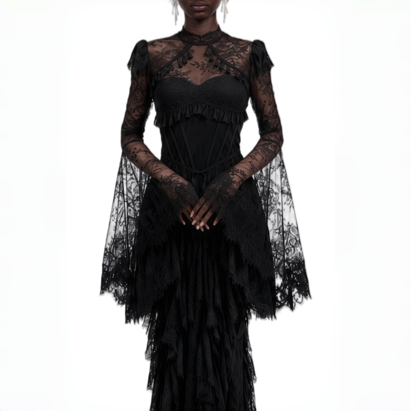 Lace High Black Mermaid Formal - Victorian Women'S Formal Wear review and price