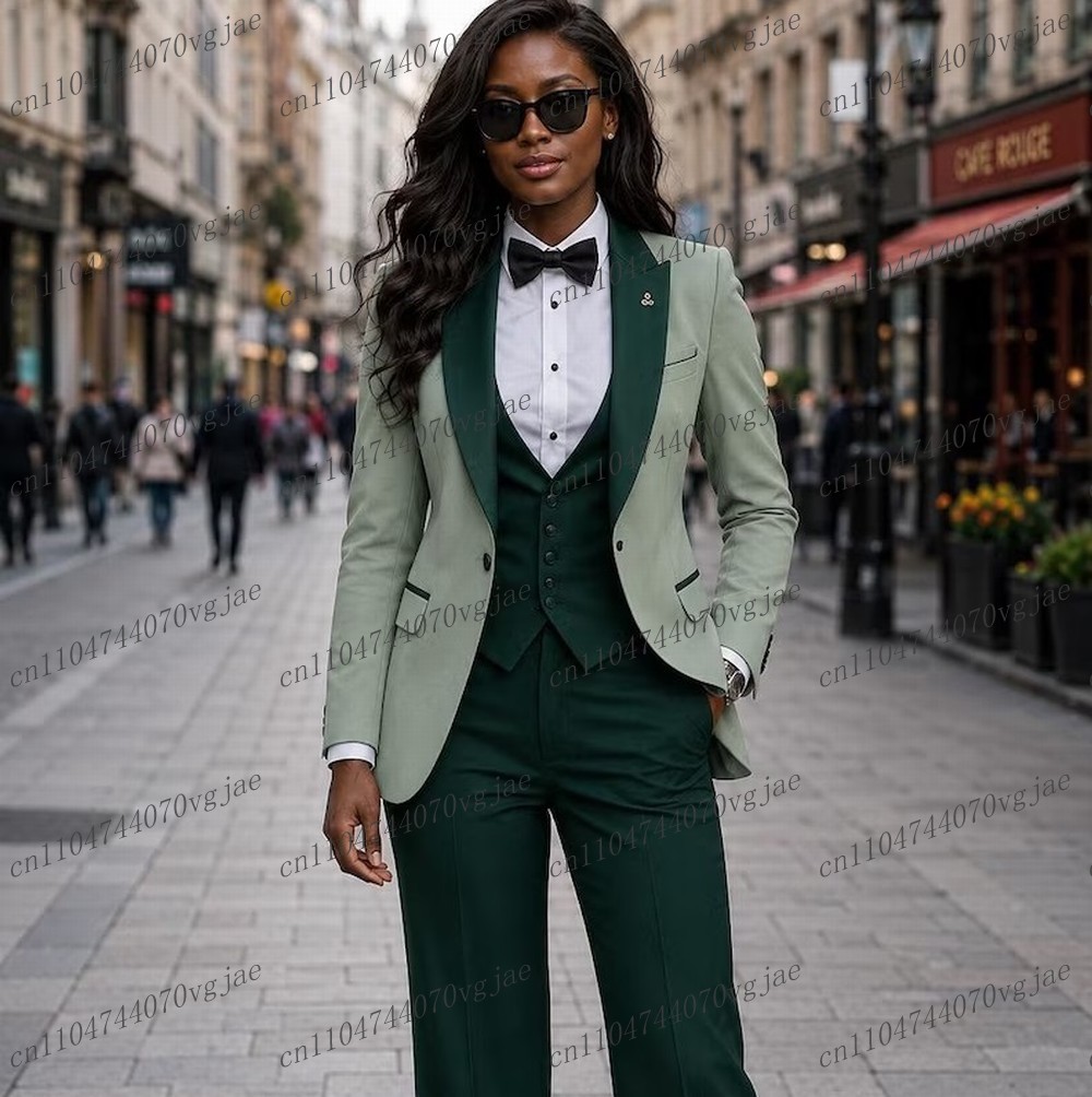 Mint Green And Dark Green Form - Blazer Set Women Formal review and price