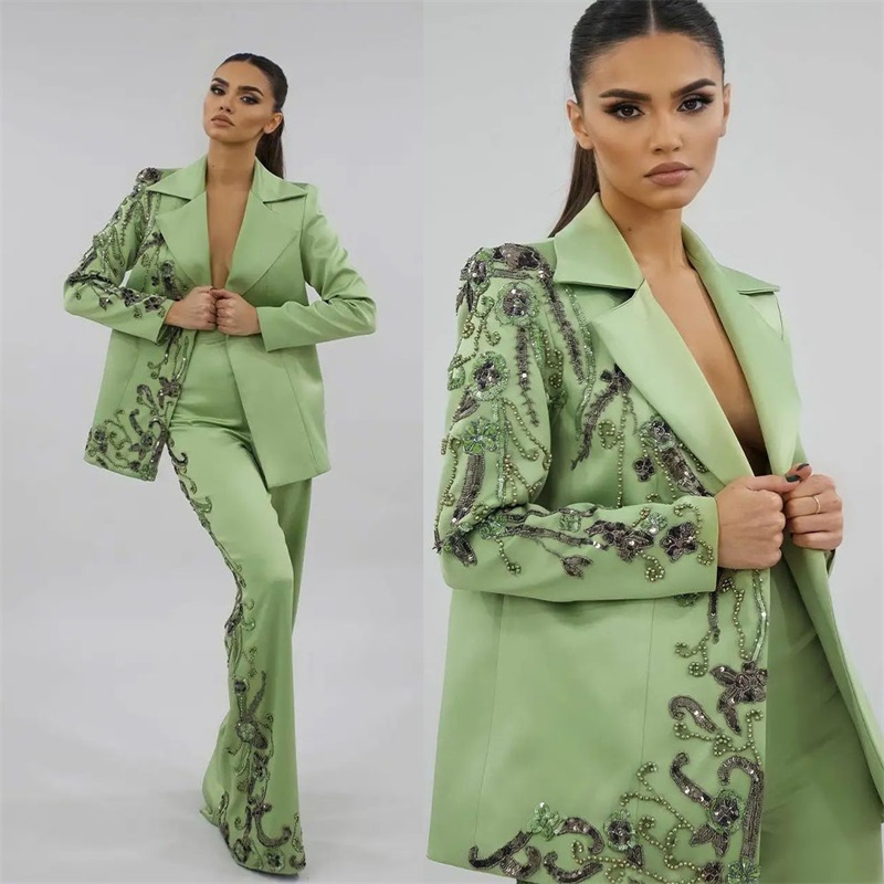 Designer Green Satin Women Sui - Women'S Green Formal Wear review and price