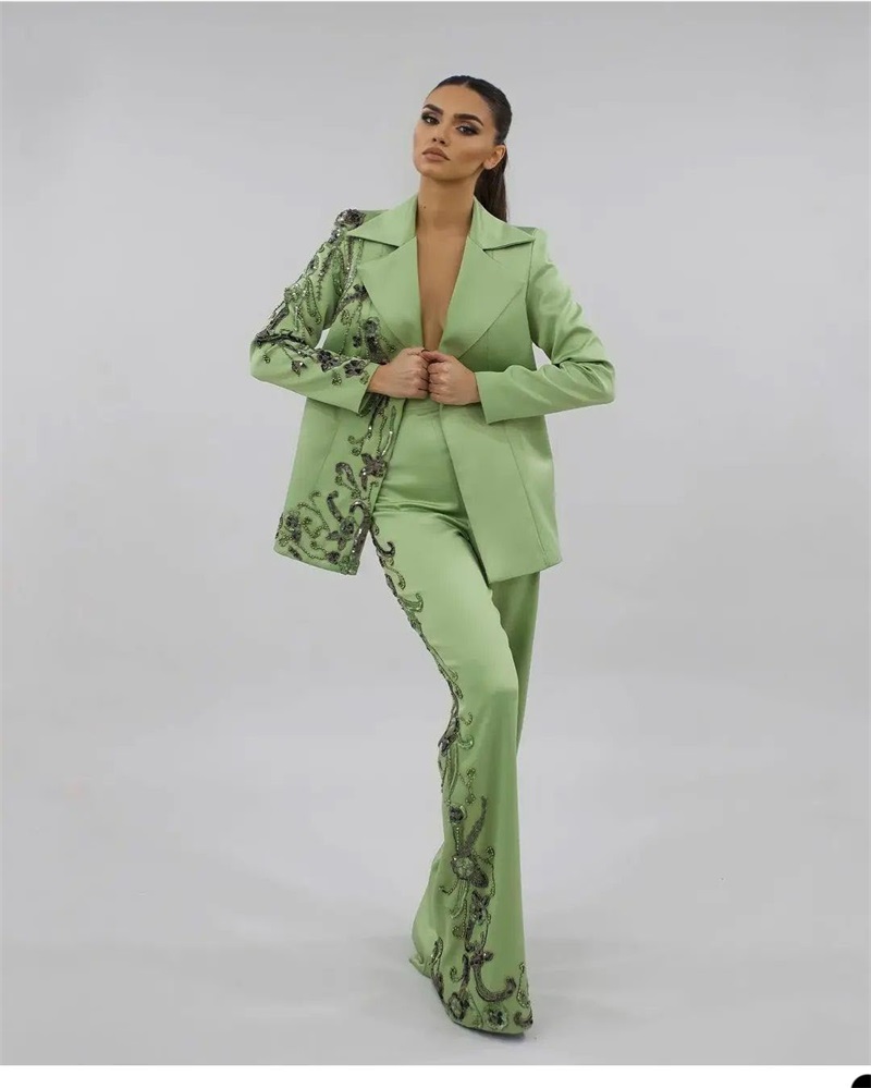 Designer Green Satin Women Sui - Women'S Green Formal Wear review and price