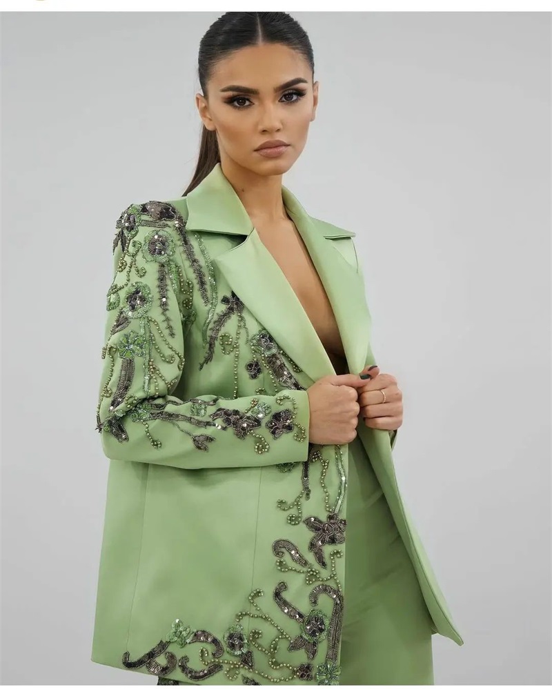 Designer Green Satin Women Sui - Women'S Green Formal Wear review and price