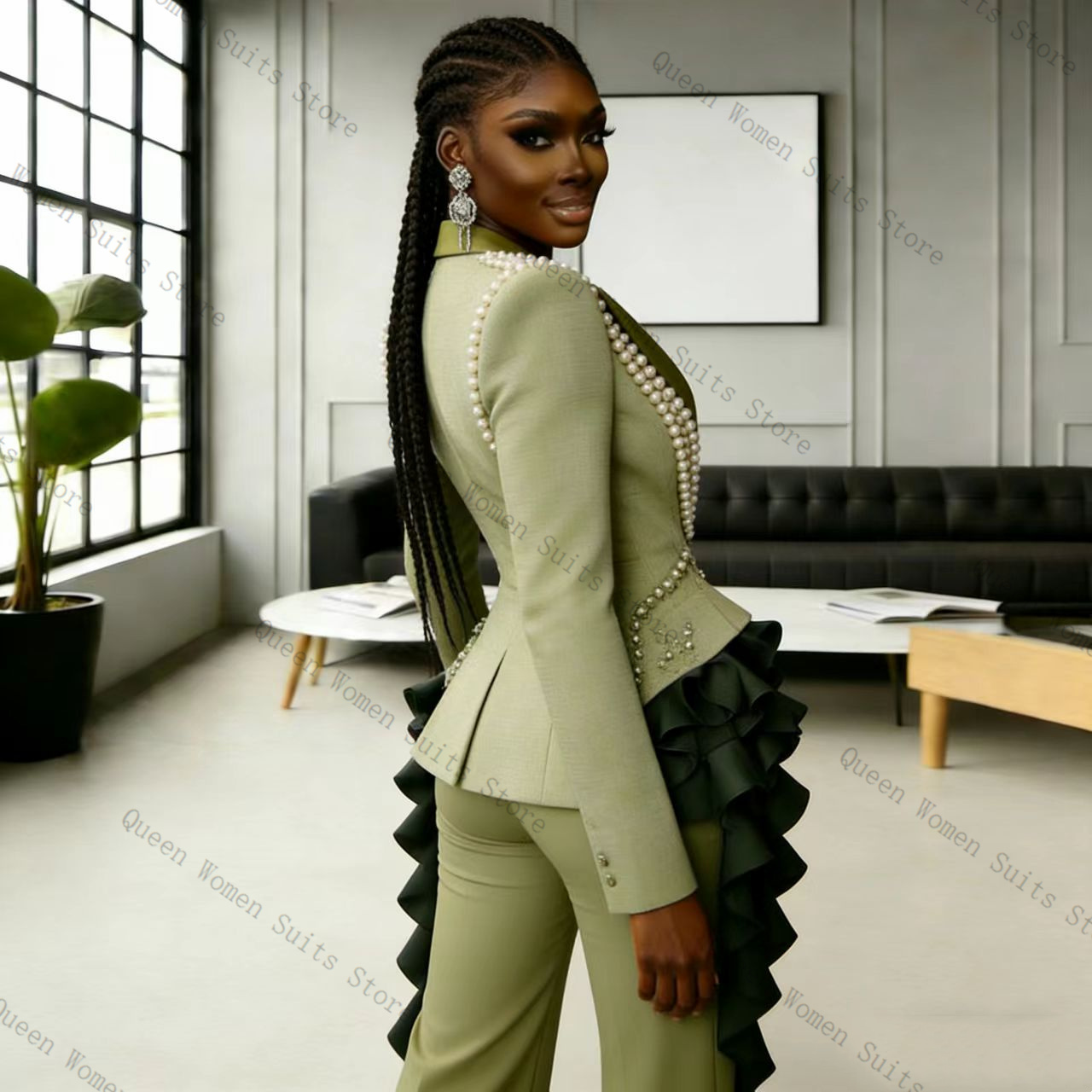 Luxury Pearls Women Suit Pants - Women'S Green Formal Wear review and price